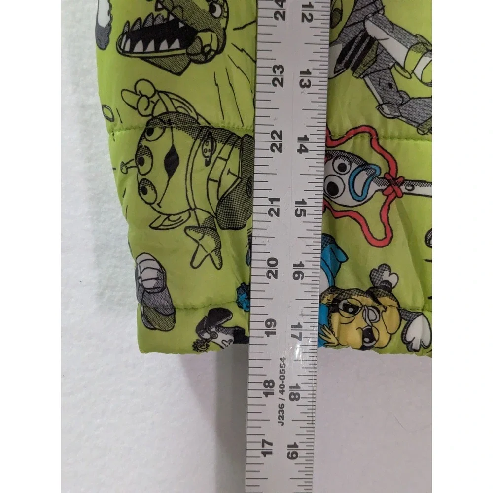Disney Pixar Toy Story Kids Puffer Jacket‎ Size 4 Green Buzz Woody Forky Rex